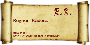 Regner Kadosa névjegykártya
